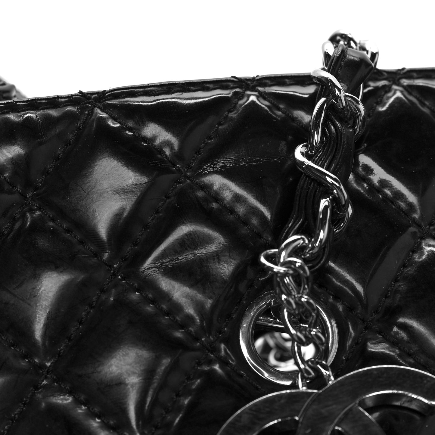 Vinyl Quilted Large In The Business Tote Black