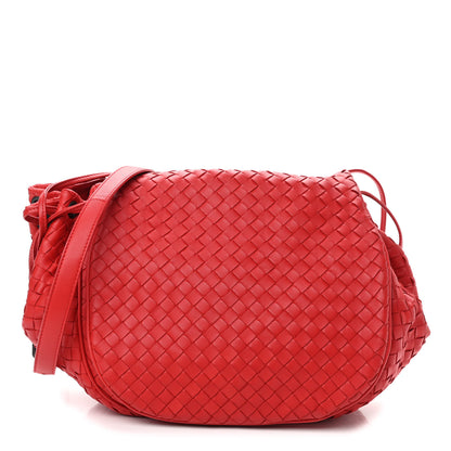 Bottega Veneta Nappa Intrecciato Shoulder Bag Red 1 of 8