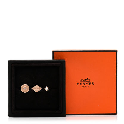 Hermes 18K Rose Gold Diamond Gambade Double Ring 49 5 5 of 5