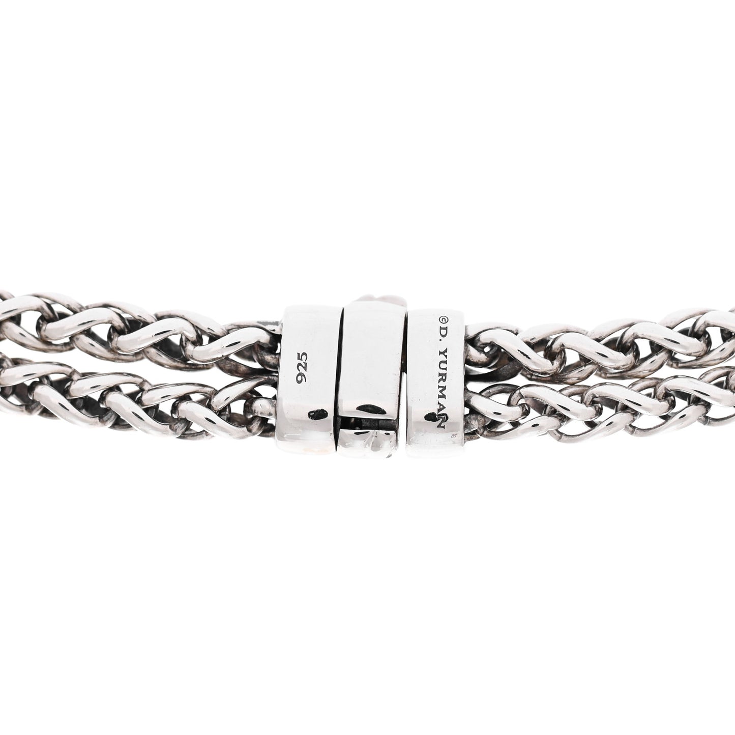 Sterling Silver Diamond 18mm Double Wheat Chain Necklace