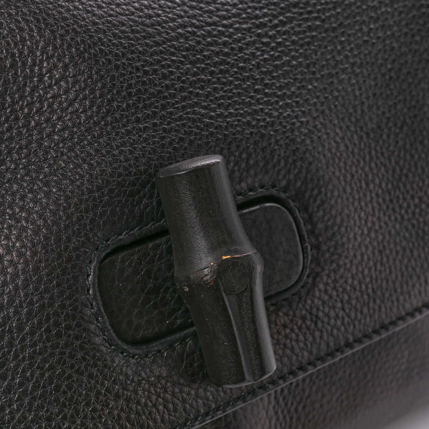 Gucci Pebbled Calfskin Bamboo Daily Clutch Black 12 of 13