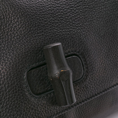 Gucci Pebbled Calfskin Bamboo Daily Clutch Black 12 of 13