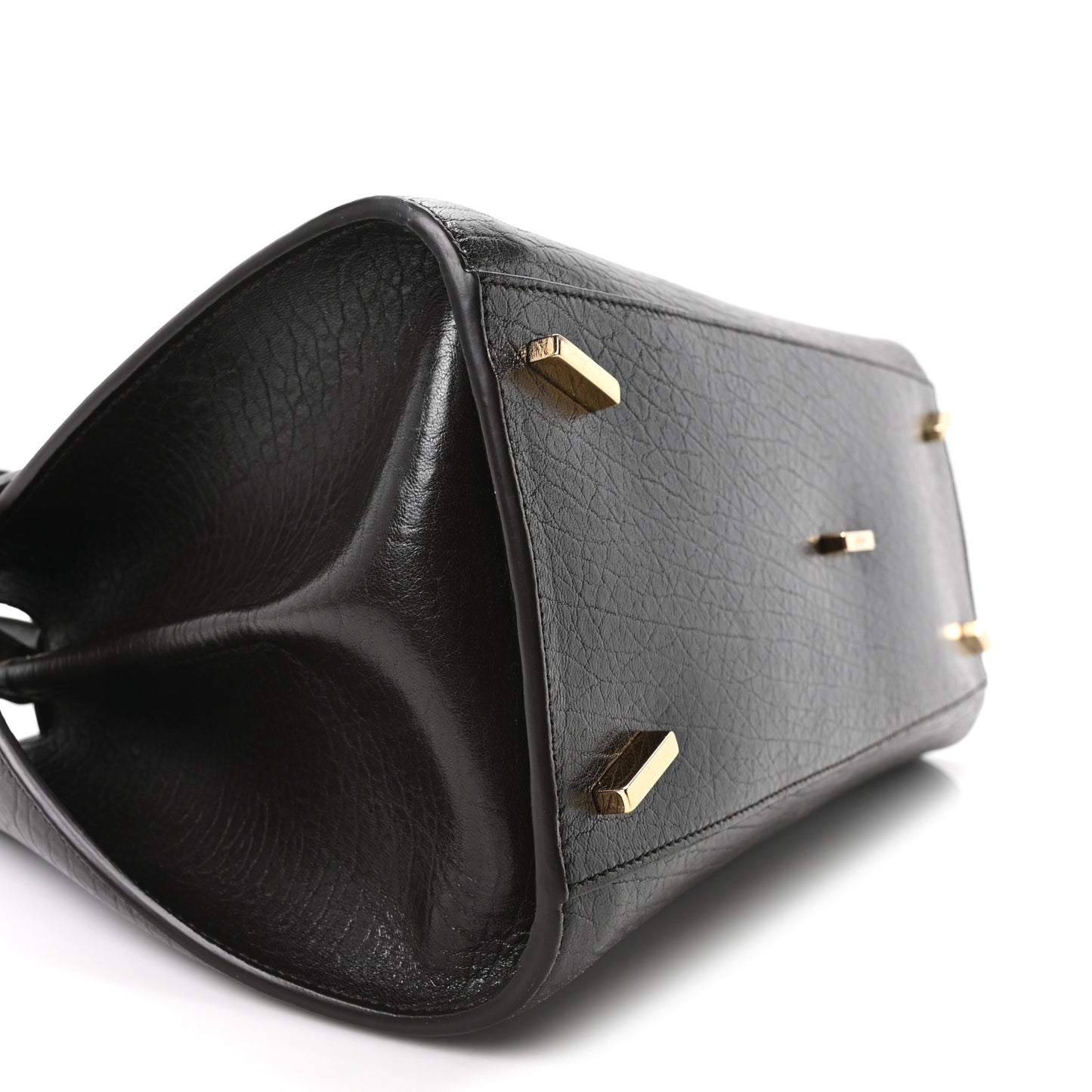 Washed Calfskin Medium Hug Soft Bicolor Shoulder Bag Black Testa Di Moro