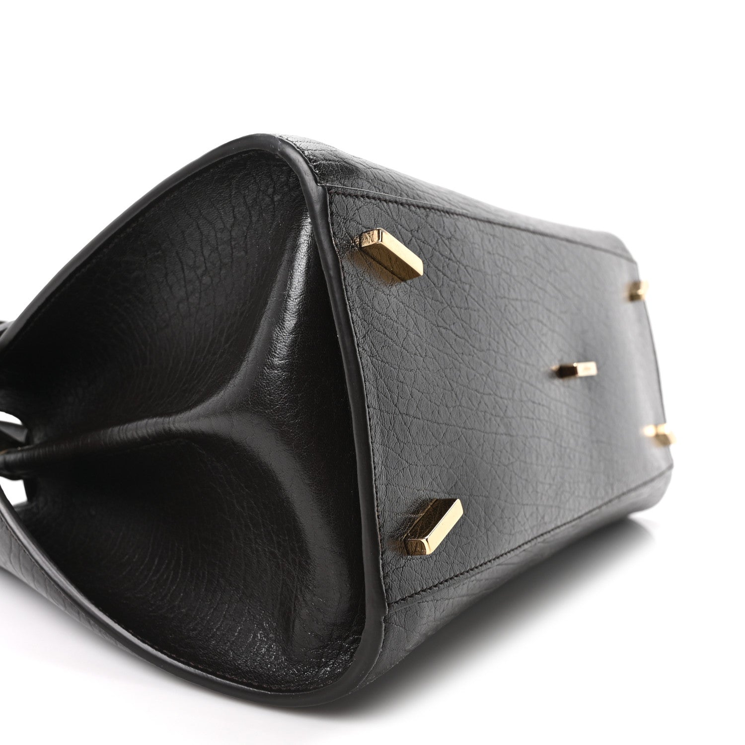 Salvatore Ferragamo Washed Calfskin Medium Hug Soft Bicolor Shoulder Bag Black Testa Di Moro 8 of 9