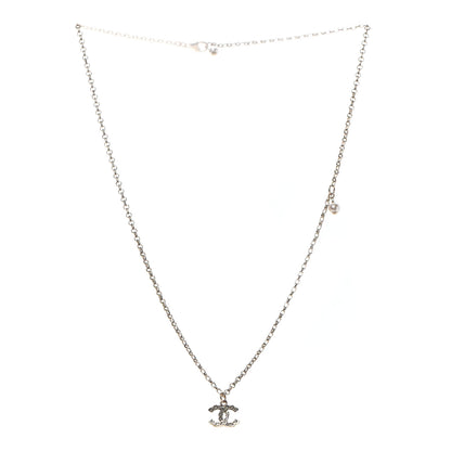Chanel Pearl Crystal CC Pendant Necklace Gold 3 of 6
