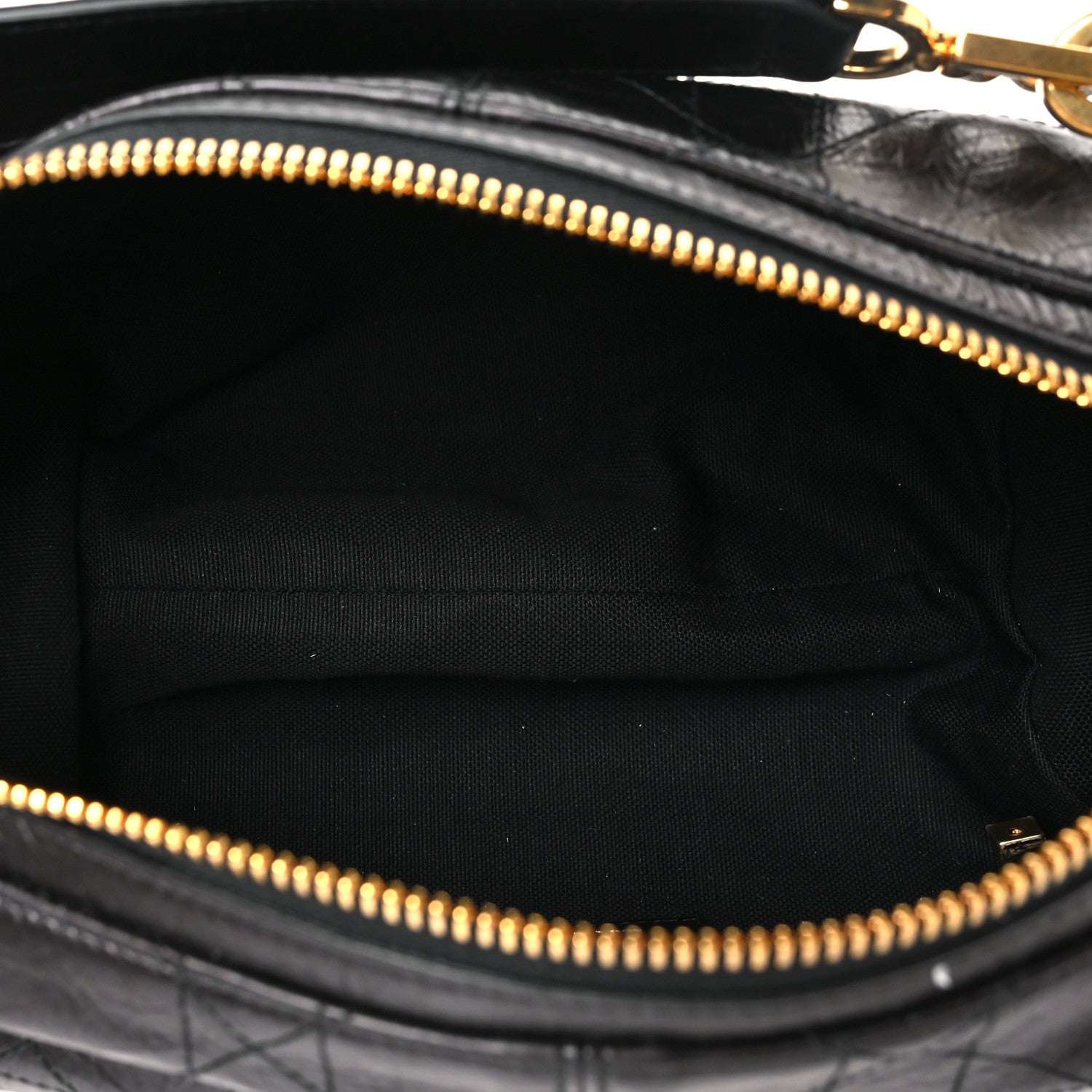 Christian Dior Crinkled Calfskin Macrocannage Medium D-Journey Bag Black 5 of 10