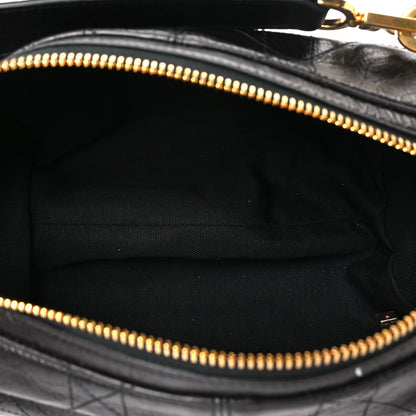Christian Dior Crinkled Calfskin Macrocannage Medium D-Journey Bag Black 5 of 10