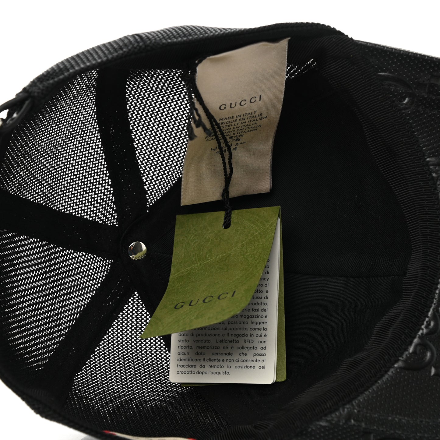 Calfskin Mesh GG Tennis Embossed Gary Baseball Hat M Black