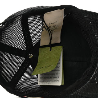 Gucci Calfskin Mesh GG Tennis Embossed Gary Baseball Hat M Black 9 of 10