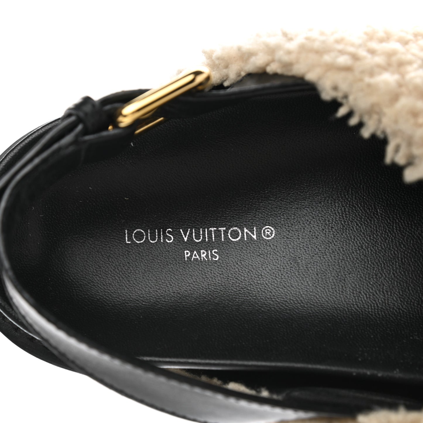 Shearling Paseo Sandals 40 Black