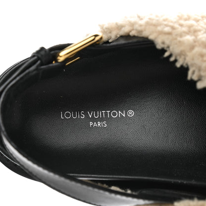 Louis Vuitton Shearling Paseo Sandals 40 Black 7 of 10