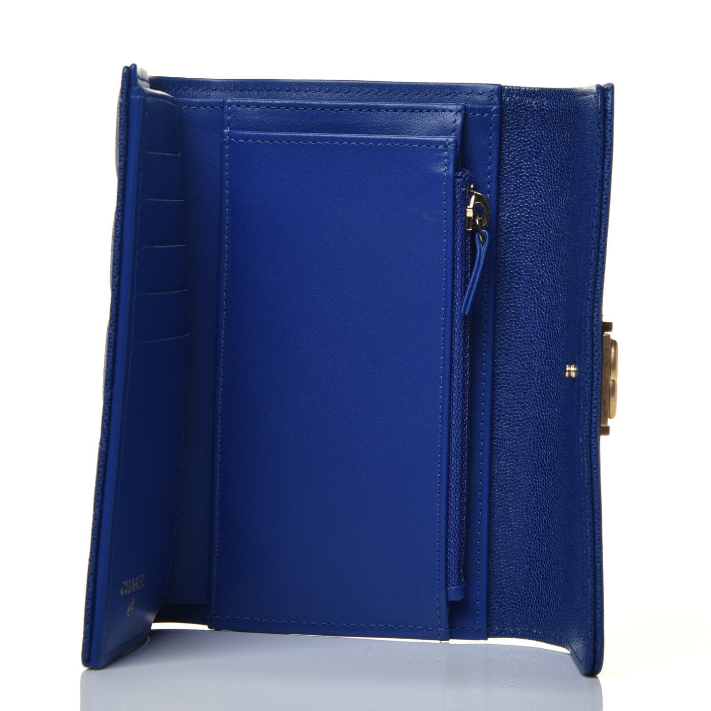 Caviar Quilted Medium Boy Flap Wallet Blue