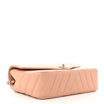 Chanel Caviar Chevron Quilted Single Flap Light Pink 4 of 11