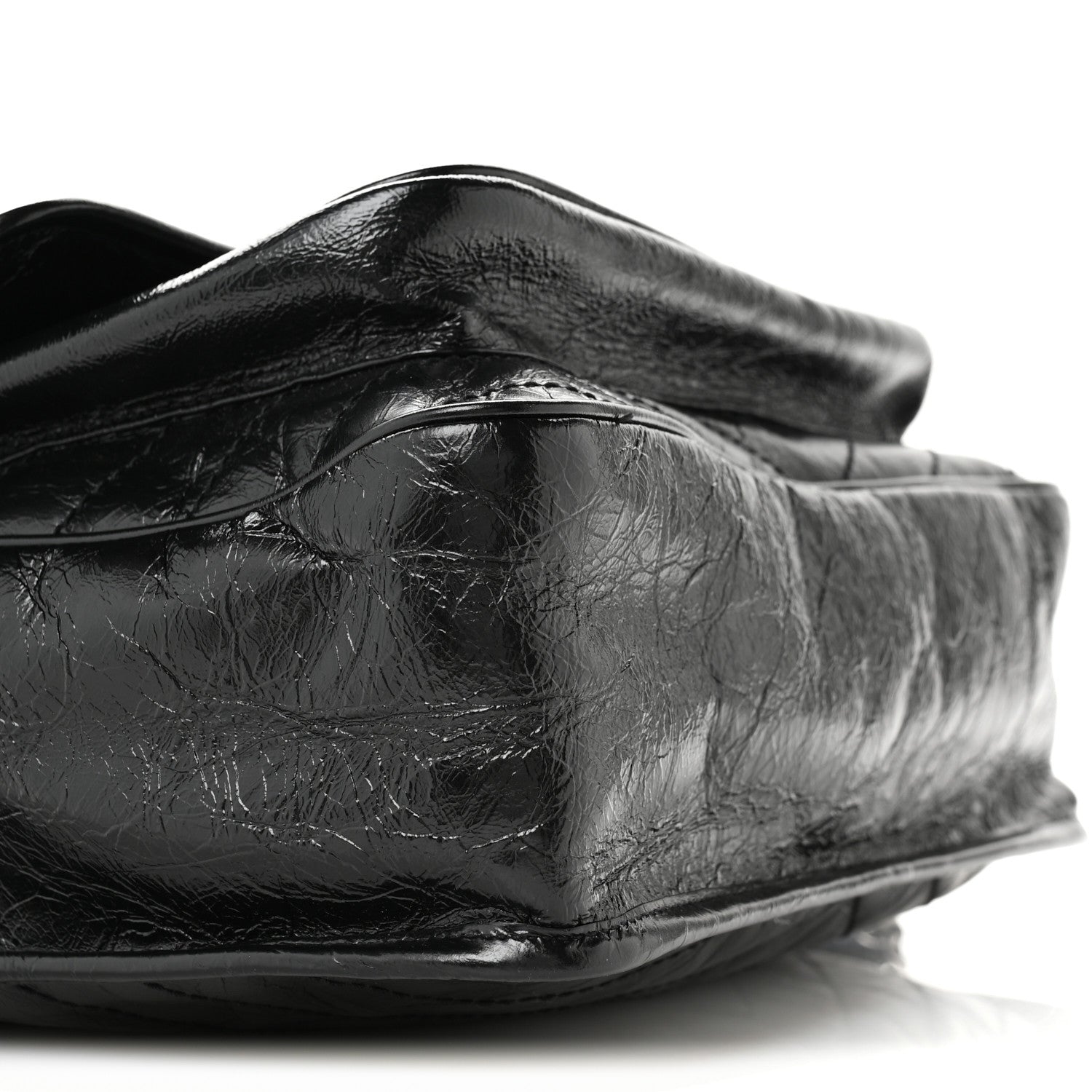 Saint Laurent Crinkled Calfskin Matelasse Monogram Large Niki Chain Satchel Black 9 of 10