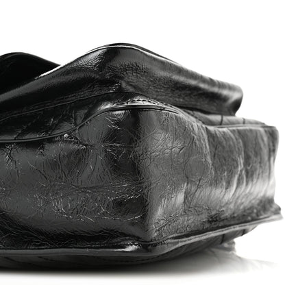 Saint Laurent Crinkled Calfskin Matelasse Monogram Large Niki Chain Satchel Black 9 of 10