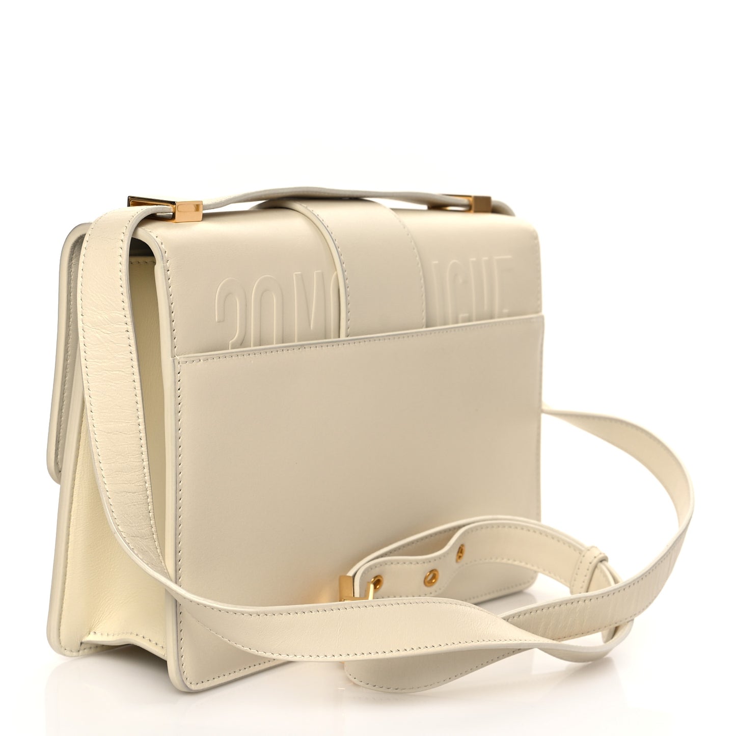 Box Calfskin 30 Montaigne Flap Bag Latte