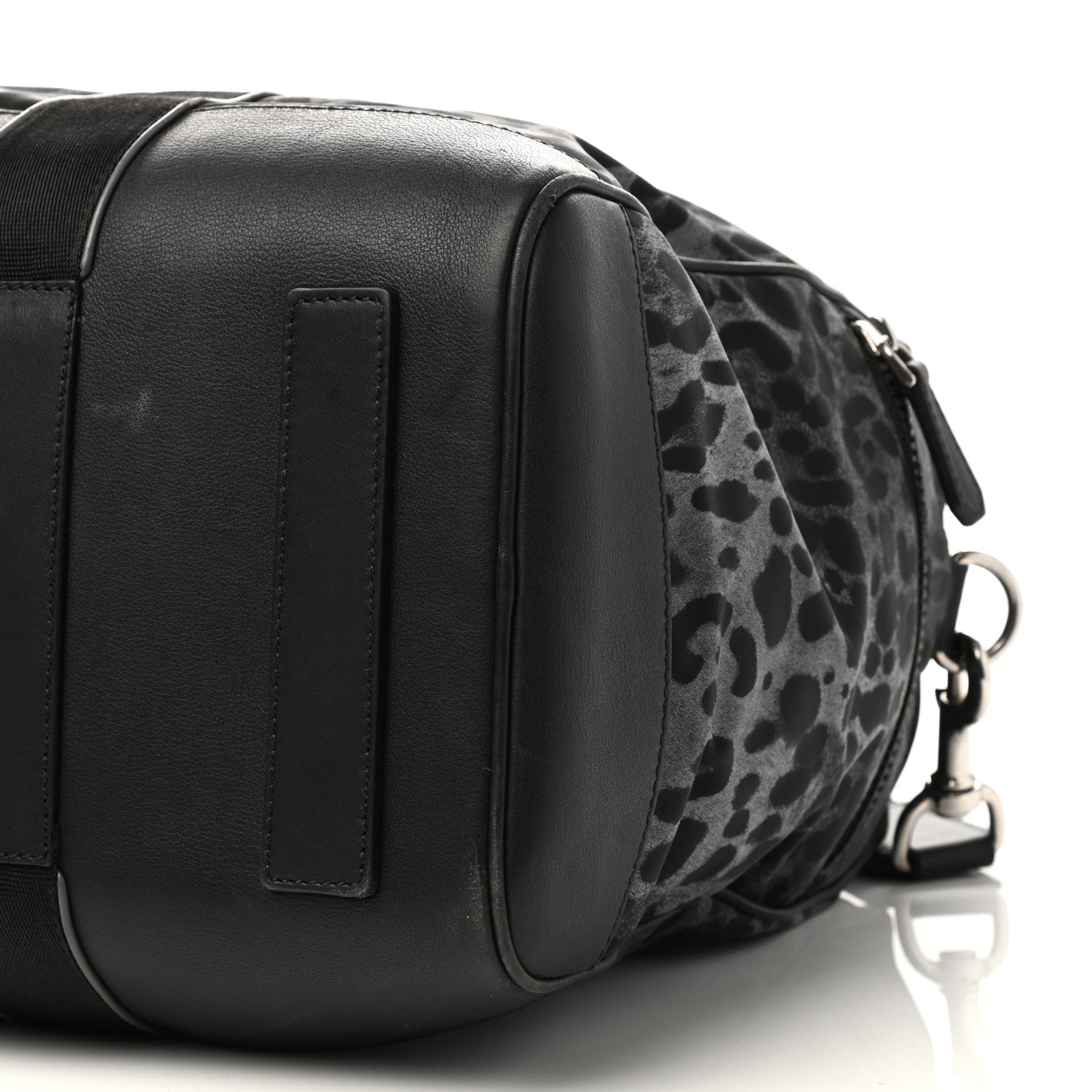 Dolce & Gabbana Nylon Leopard Print Duffle Bag Grey Black 9 of 11