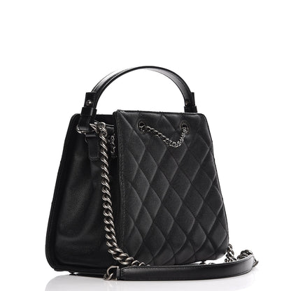 Chanel Caviar Quilted Small CC Bucket Bag Black 3 of 7