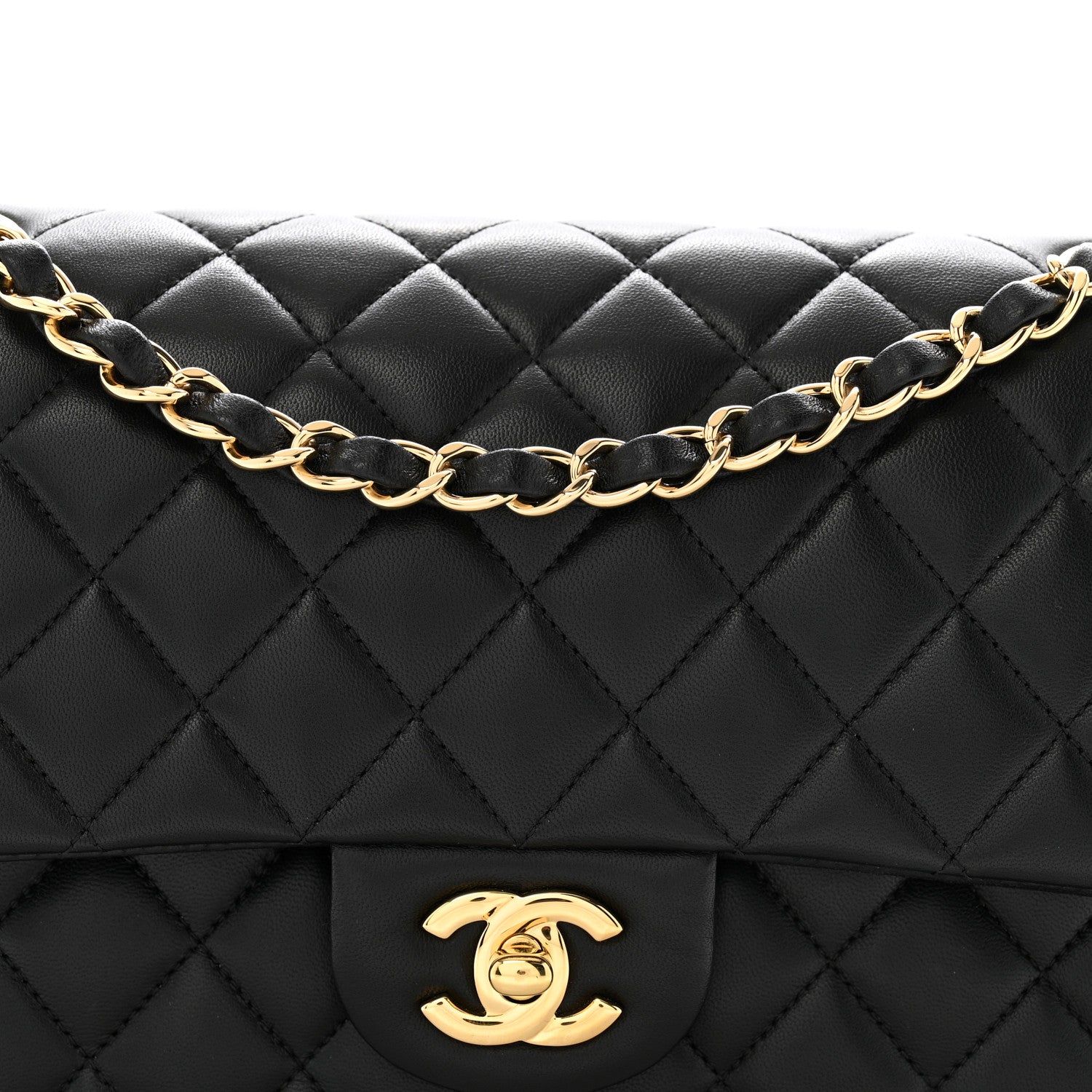 Chanel Lambskin Quilted Medium Double Flap Black 8 of 11