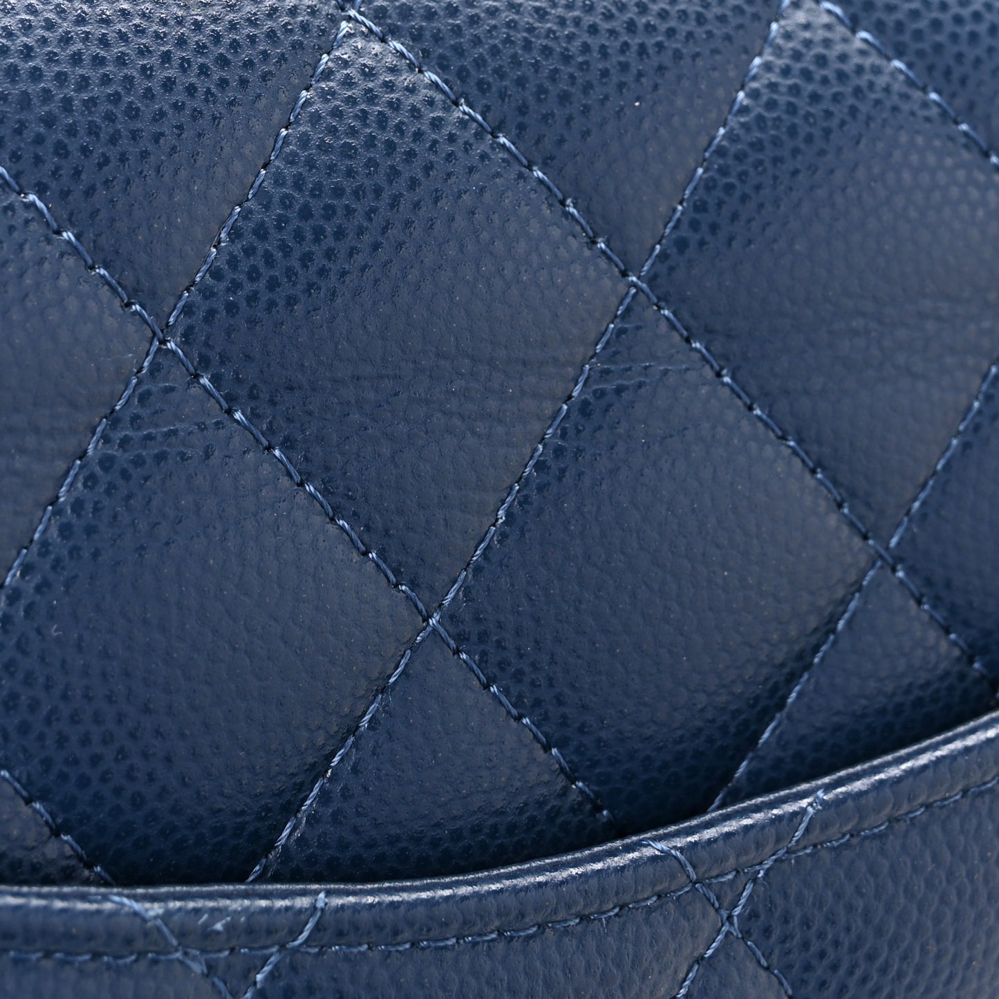 Caviar Quilted Small Double Flap Navy