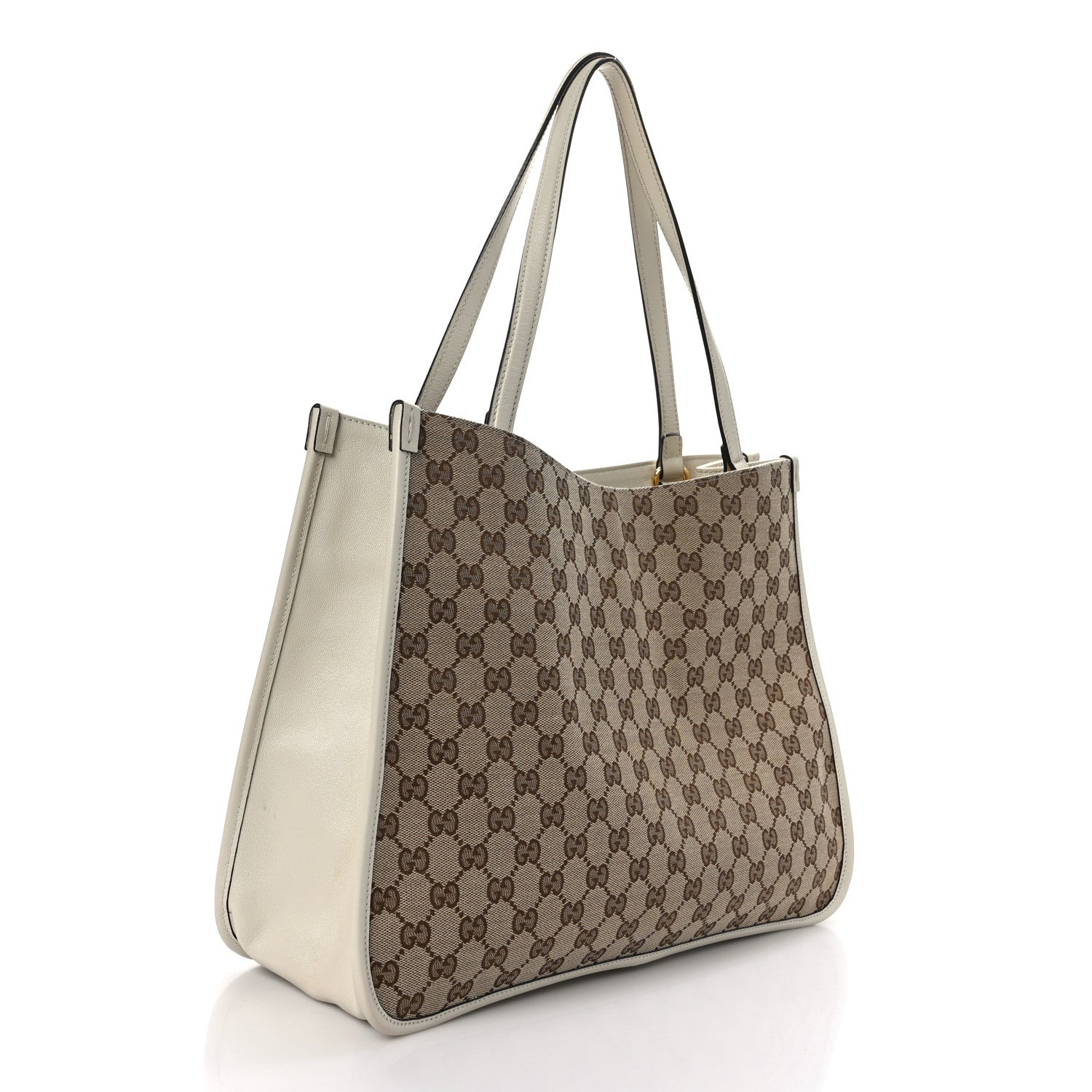 Gucci Monogram New Sakai Calfskin Lux Horsebit 1955 Tote Beige Ebony Mystic White 3 of 9