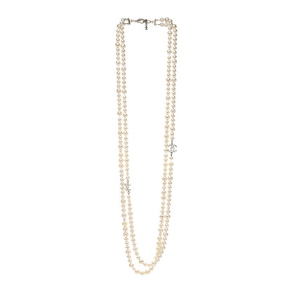 Chanel Graduated Pearl CC Long Necklace Gold 3 of 4
