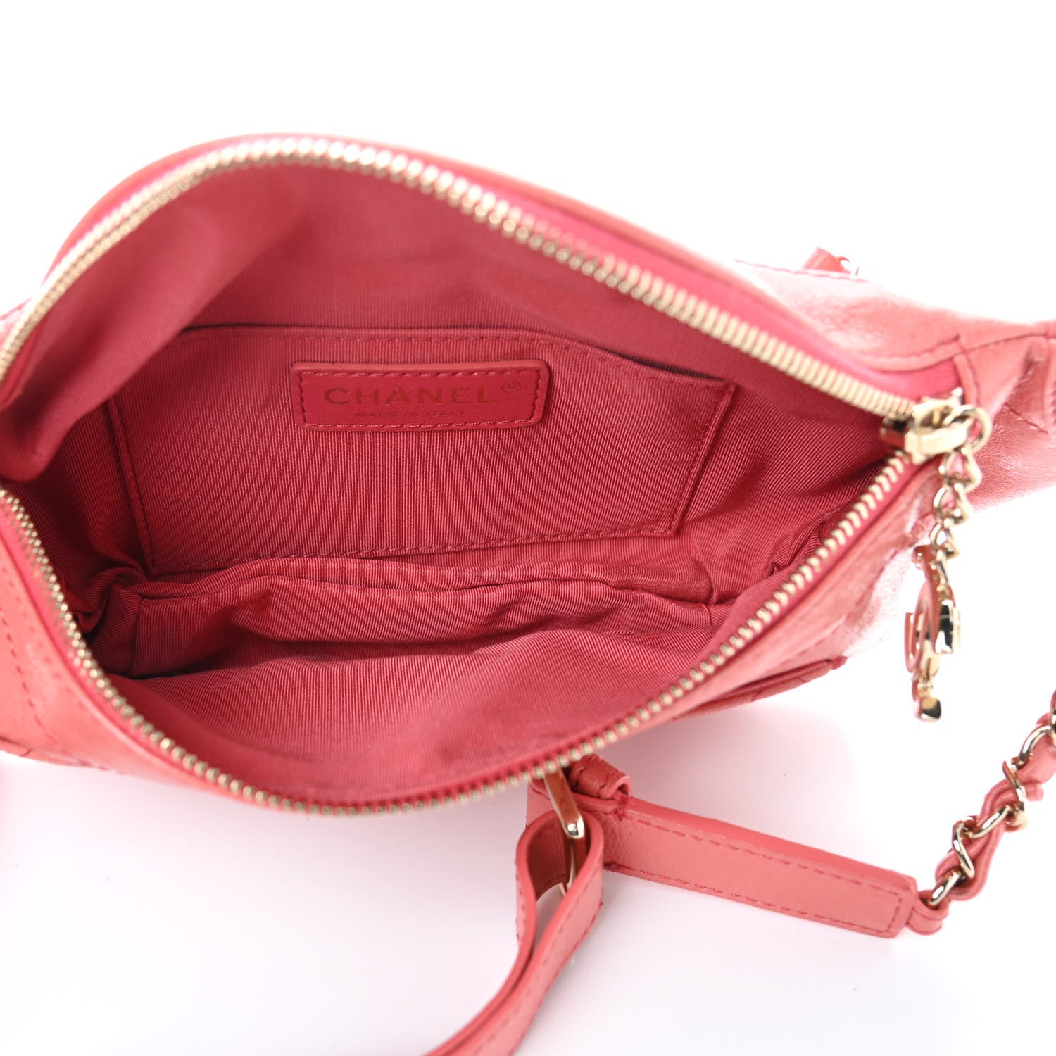 Chanel Crumpled Glazed Lambskin Quilted Waist Bag Fanny Pack Pink 4 of 7