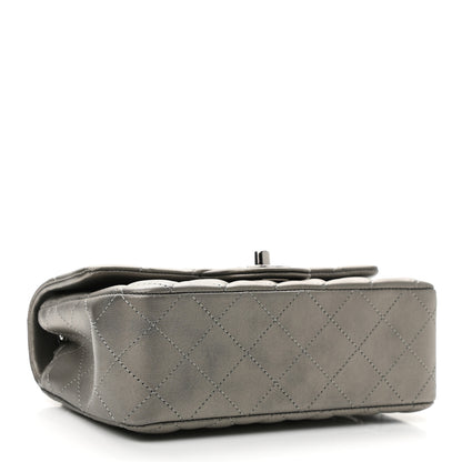 Chanel Metallic Lambskin Quilted Mini Rectangular Flap Dark Grey 3 of 10