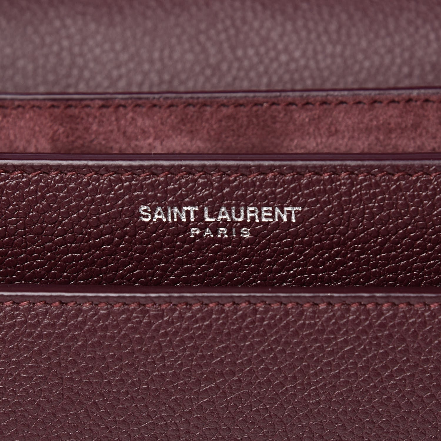 Saint Laurent Grained Calfskin Medium Monogram Sunset Bordeaux 6 of 11