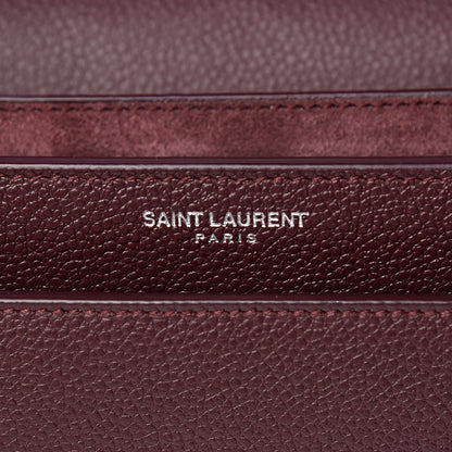 Saint Laurent Grained Calfskin Medium Monogram Sunset Bordeaux 6 of 11