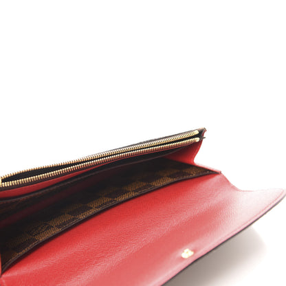 Louis Vuitton Damier Ebene Emilie Wallet Red 5 of 6