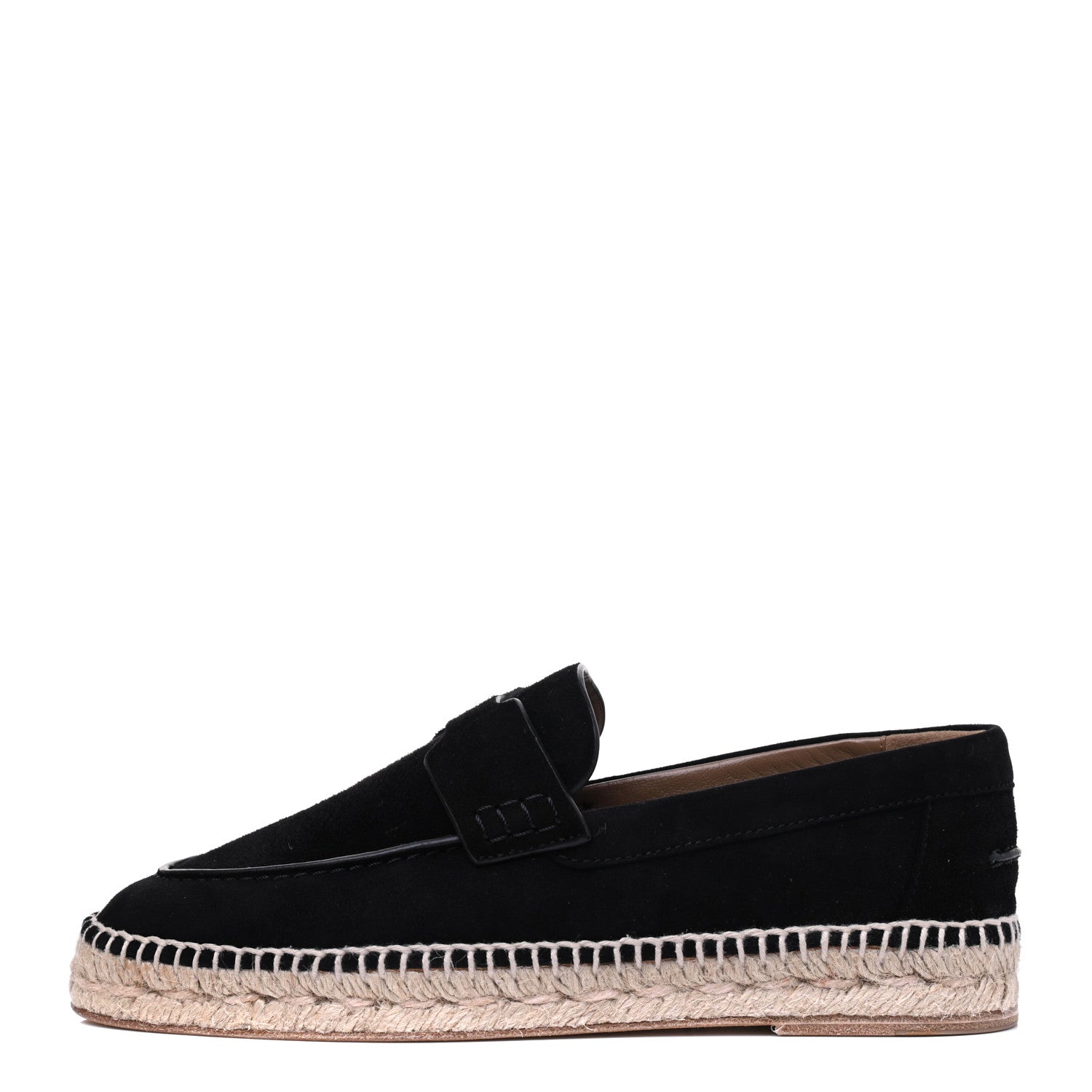 Hermes Suede Calfskin Womens Trip Espadrilles 36 Black 1 of 8