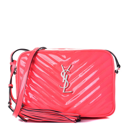 Saint Laurent Patent Calfskin Matelasse Monogram Lou Camera Bag Neon Pink 1 of 8