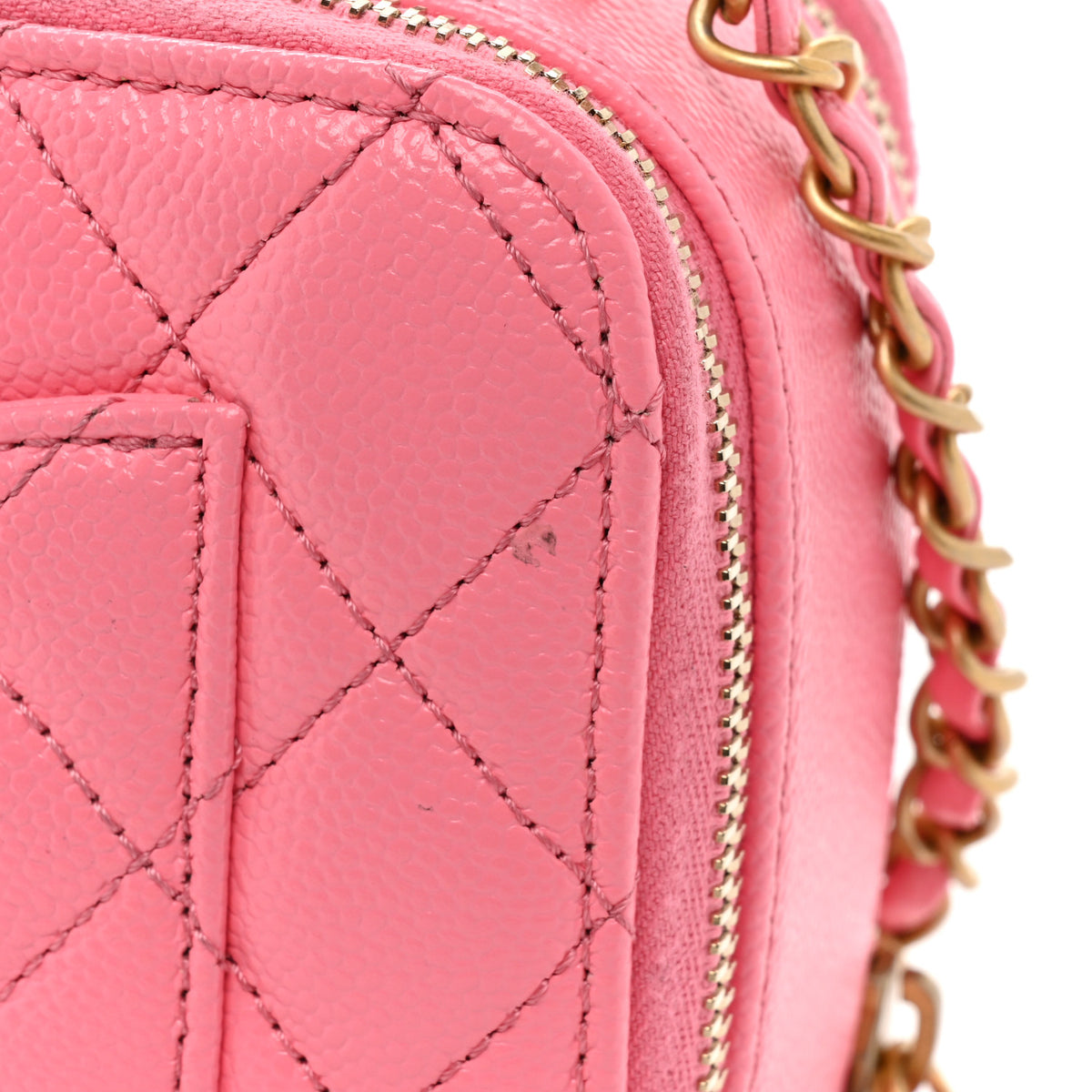 Caviar Quilted Pick Me Up Mini Vanity Case Pink