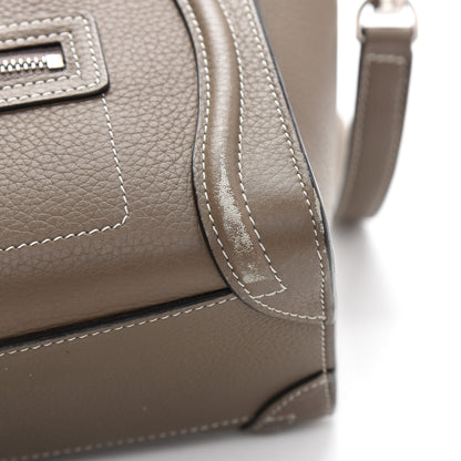 Celine Drummed Calfskin Nano Luggage Souris 16 of 20