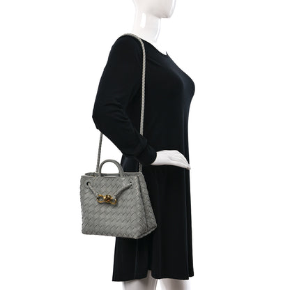 Bottega Veneta Nappa Intrecciato Small Andiamo Shoulder Bag Agate Grey 2 of 8