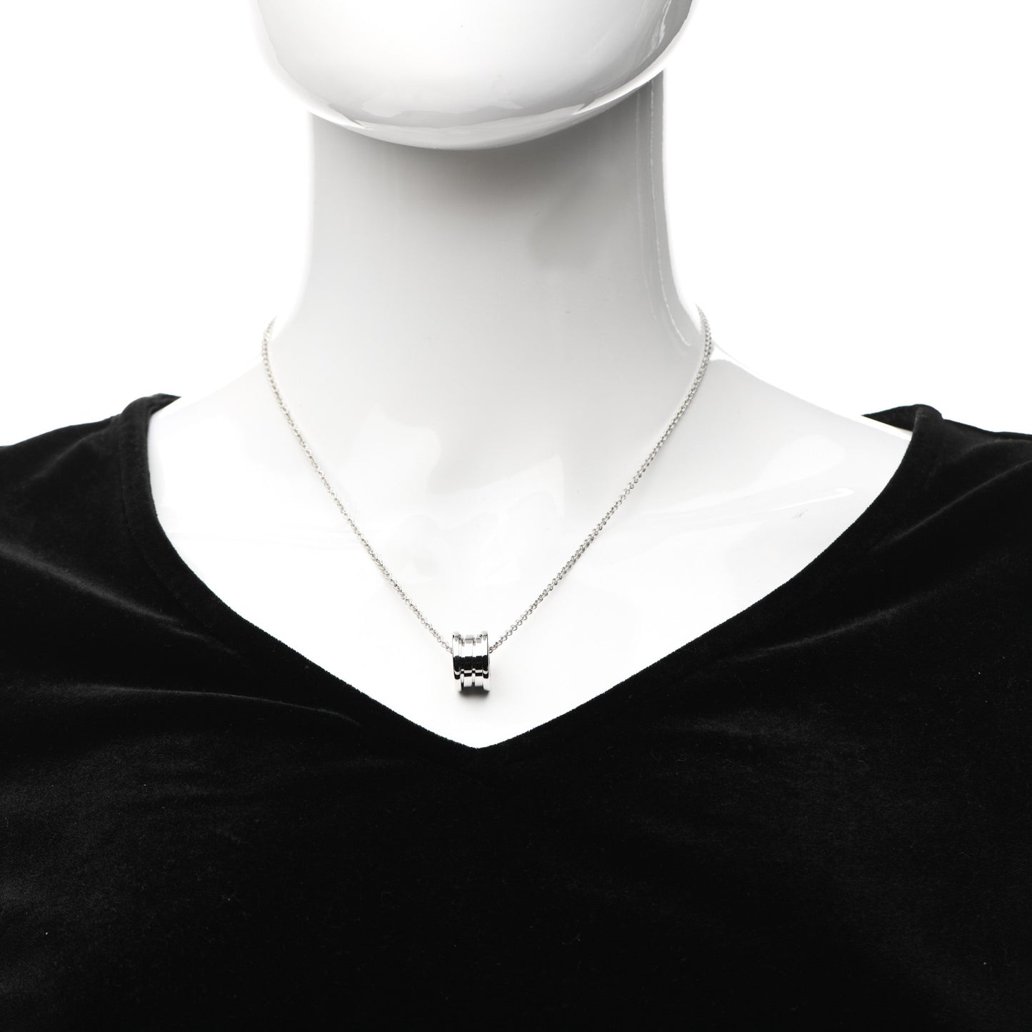 18K White Gold B.Zero1 Pendant Necklace