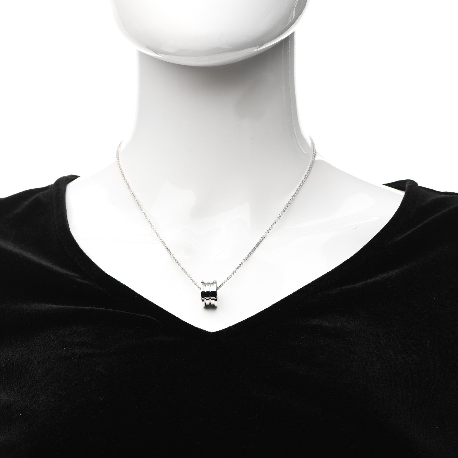 Bulgari 18K White Gold B.Zero1 Pendant Necklace 2 of 7