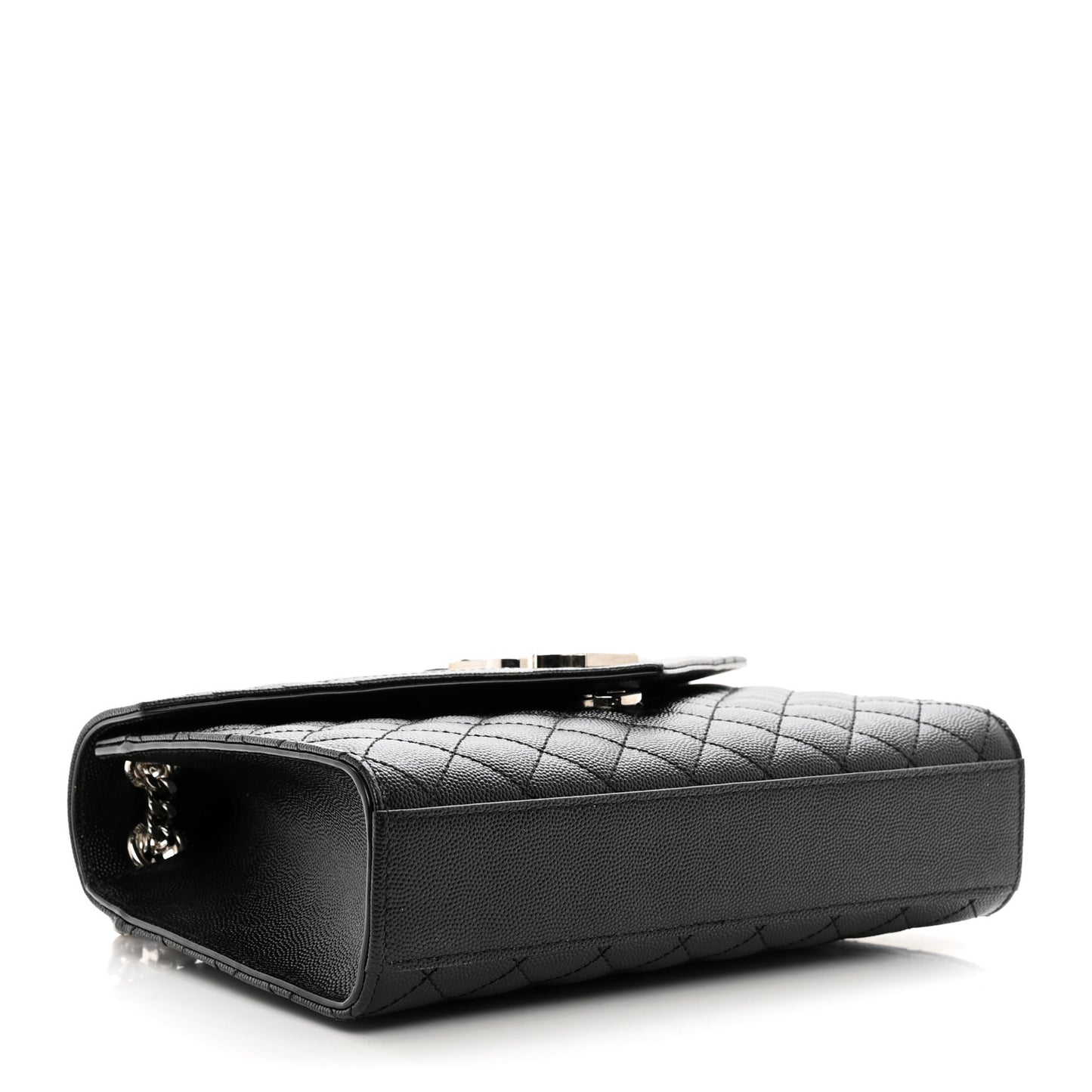 Grain De Poudre Textured Mixed Matelasse Triquilt Medium Monogram Satchel Black