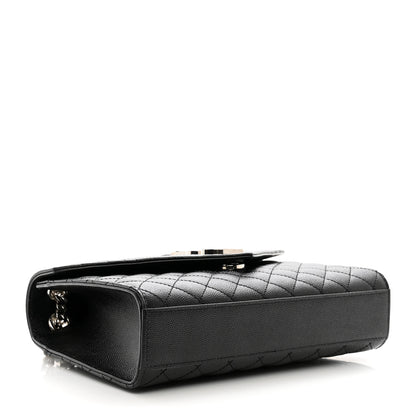 Saint Laurent Grain De Poudre Textured Mixed Matelasse Triquilt Medium Monogram Satchel Black 4 of 10