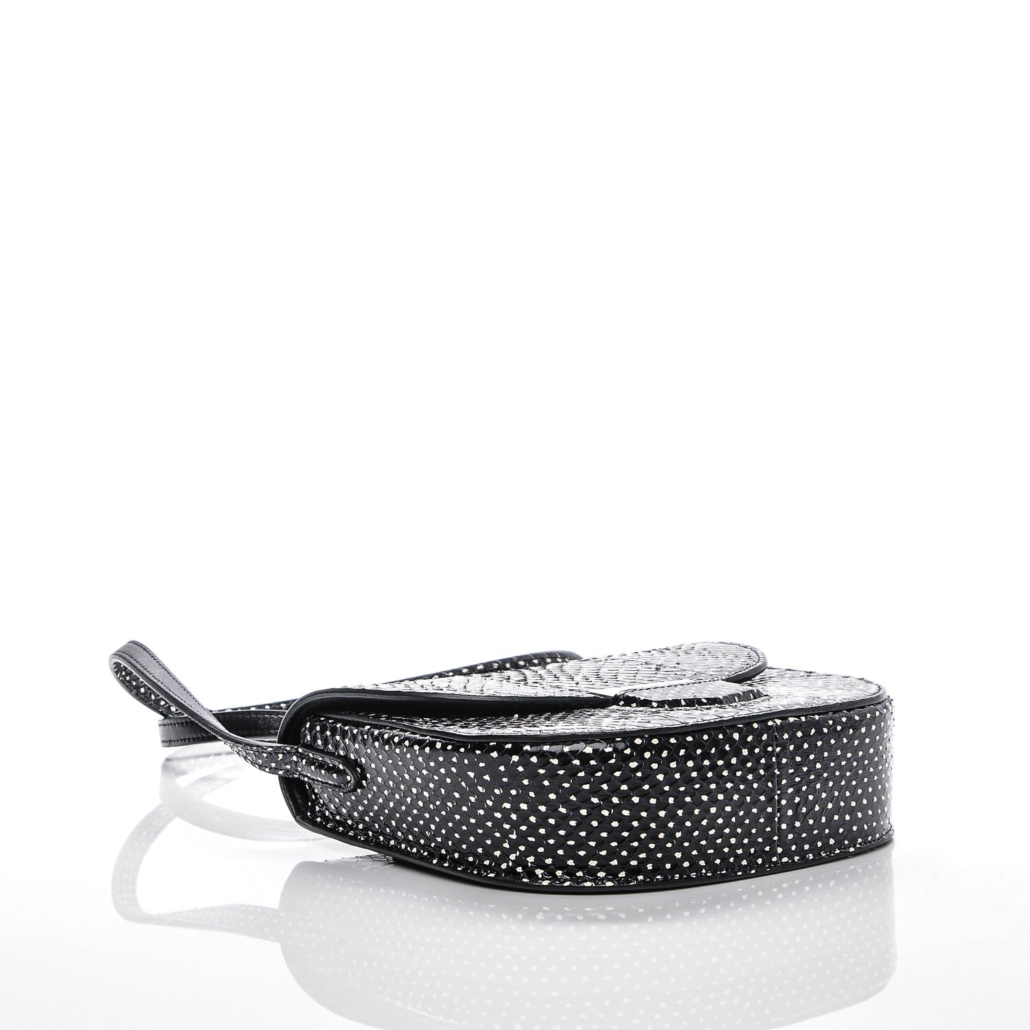 Celine Polka Dot Watersnake Small Trotteur Black White 4 of 7