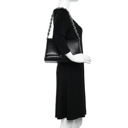 Givenchy Soft Calfskin 4G Embossed Medium Shoulder Bag Black 2 of 9