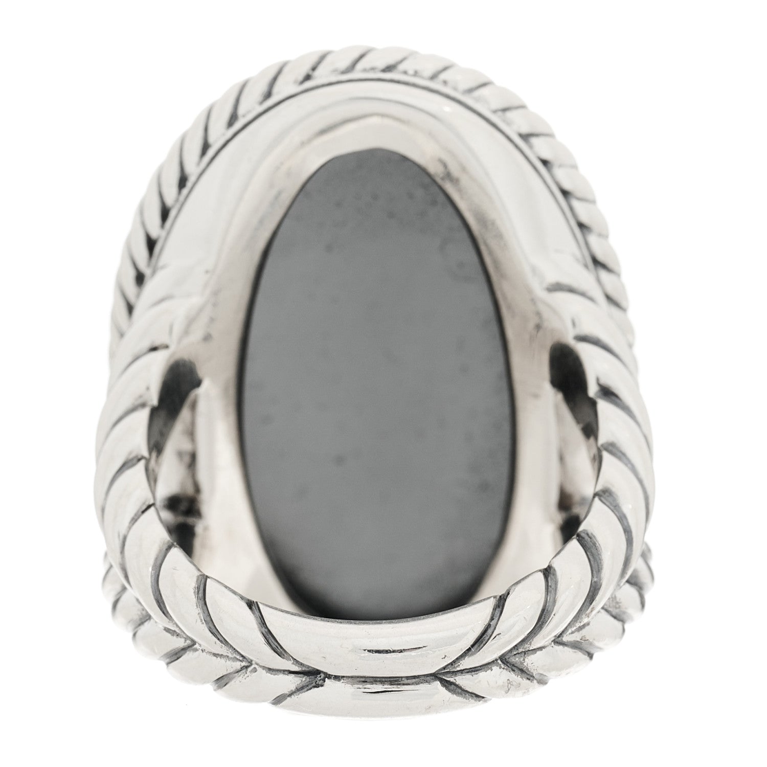 David Yurman Sterling Silver Diamond Midnight Melange Cable Ring 54 7 3 of 4