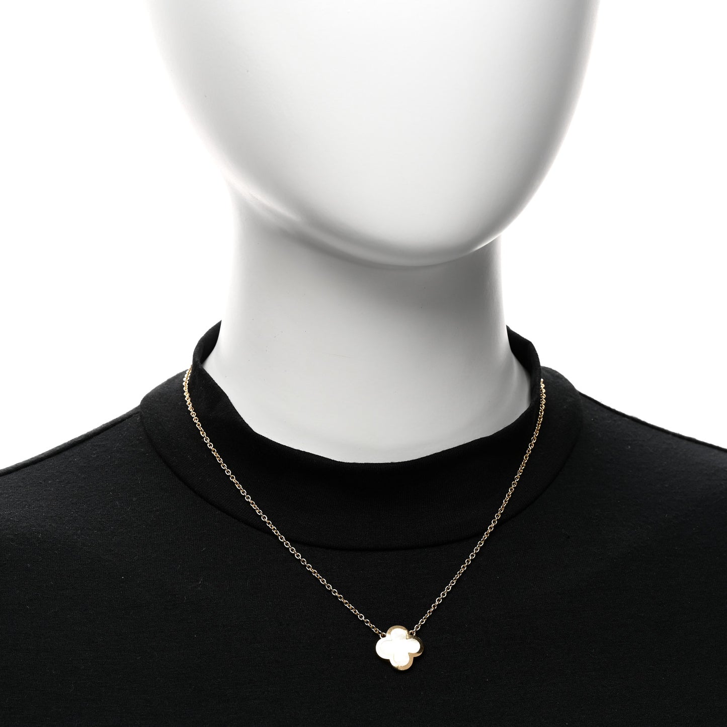 18K Yellow Gold Mother of Pearl Pure Alhambra Pendant Necklace