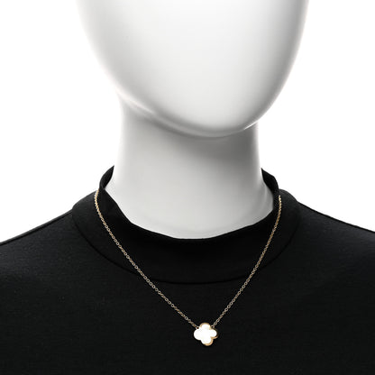Van Cleef & Arpels 18K Yellow Gold Mother of Pearl Pure Alhambra Pendant Necklace 2 of 6