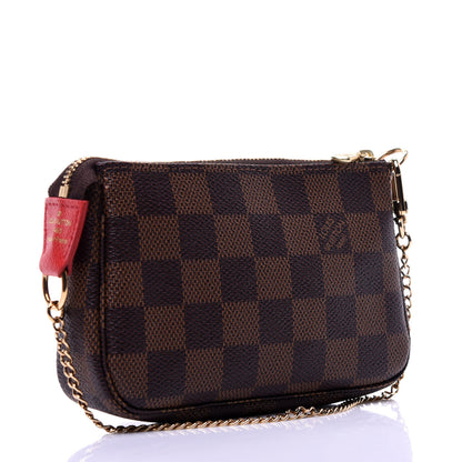 Louis Vuitton Damier Ebene 2019 Christmas Animation Mini Pochette Accessories Red 6 of 20