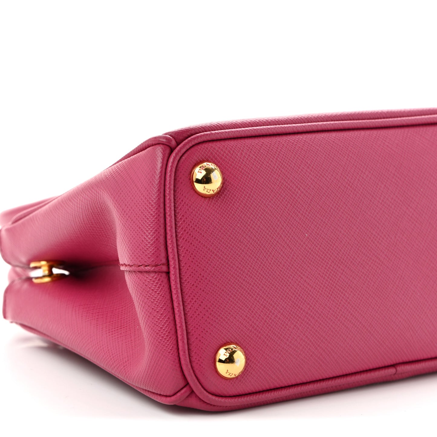 Saffiano Lux Micro Galleria Double Zip Tote Fuxia