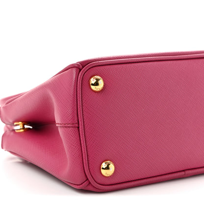 Prada Saffiano Lux Micro Galleria Double Zip Tote Fuxia 10 of 13