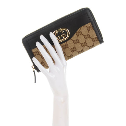 Gucci Monogram Margaux Calfskin Sukey Zip Around Wallet Beige Ebony Cocoa 2 of 7