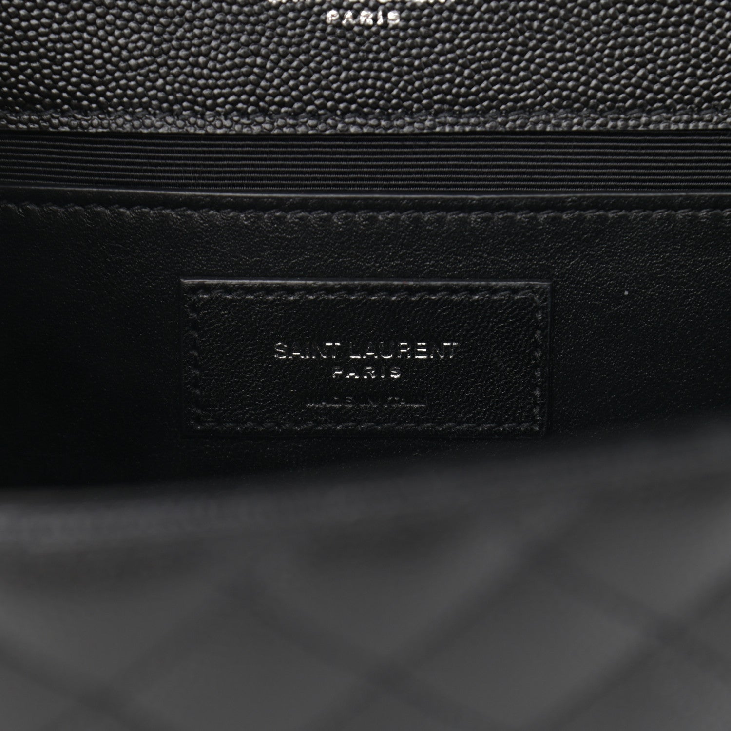 Saint Laurent Grain De Poudre Textured Mixed Matelasse Triquilt Medium Monogram Asphalt 5 of 10